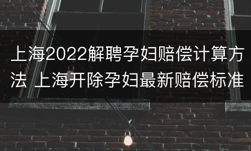 上海2022解聘孕妇赔偿计算方法 上海开除孕妇最新赔偿标准