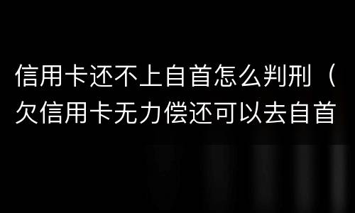 信用卡还不上自首怎么判刑（欠信用卡无力偿还可以去自首吗）