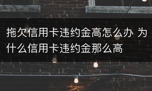 拖欠信用卡违约金高怎么办 为什么信用卡违约金那么高