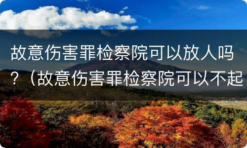故意伤害罪检察院可以放人吗?（故意伤害罪检察院可以不起诉吗?）
