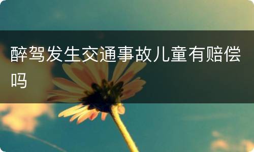 醉驾发生交通事故儿童有赔偿吗