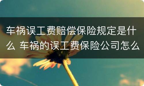 车祸误工费赔偿保险规定是什么 车祸的误工费保险公司怎么赔