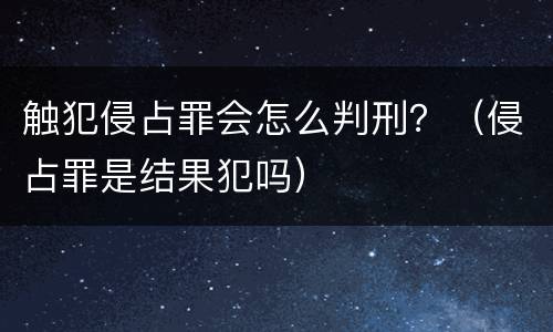 触犯侵占罪会怎么判刑？（侵占罪是结果犯吗）