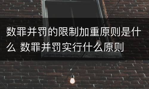 数罪并罚的限制加重原则是什么 数罪并罚实行什么原则