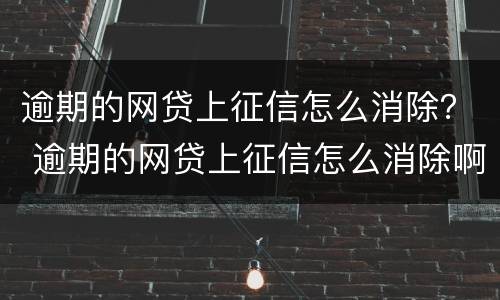 逾期的网贷上征信怎么消除？ 逾期的网贷上征信怎么消除啊