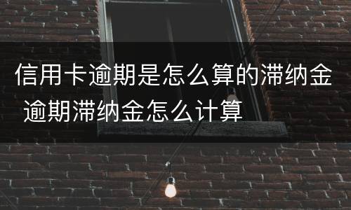 信用卡逾期是怎么算的滞纳金 逾期滞纳金怎么计算