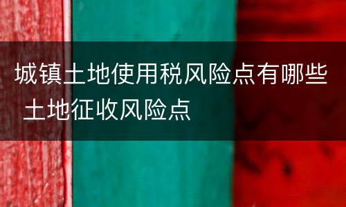 城镇土地使用税风险点有哪些 土地征收风险点