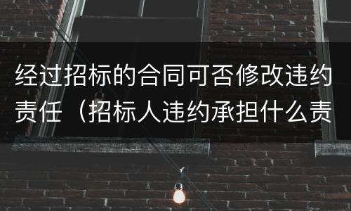 经过招标的合同可否修改违约责任（招标人违约承担什么责任）