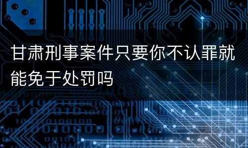 甘肃刑事案件只要你不认罪就能免于处罚吗
