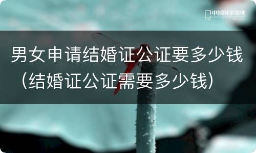 男女申请结婚证公证要多少钱（结婚证公证需要多少钱）