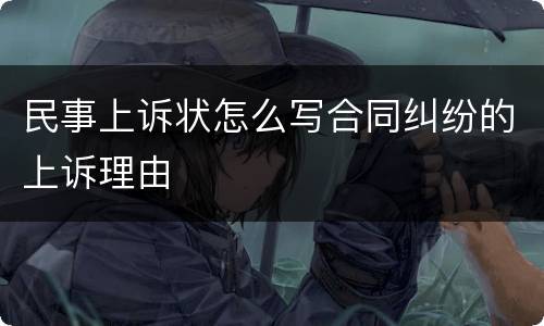 民事上诉状怎么写合同纠纷的上诉理由