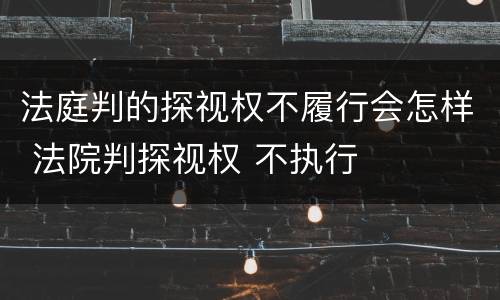 法庭判的探视权不履行会怎样 法院判探视权 不执行