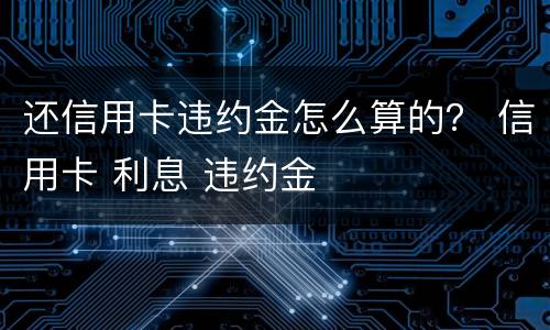 还信用卡违约金怎么算的？ 信用卡 利息 违约金