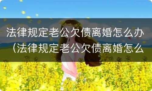 法律规定老公欠债离婚怎么办（法律规定老公欠债离婚怎么办理）