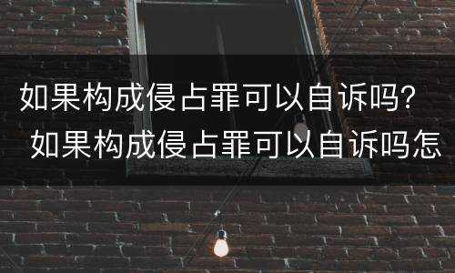 如果构成侵占罪可以自诉吗？ 如果构成侵占罪可以自诉吗怎么处理