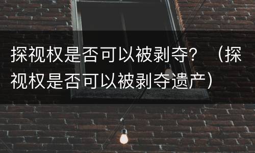 探视权是否可以被剥夺？（探视权是否可以被剥夺遗产）