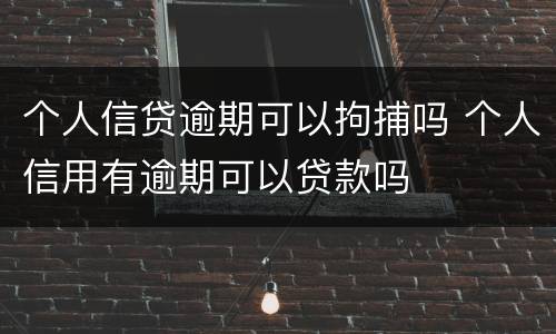 个人信贷逾期可以拘捕吗 个人信用有逾期可以贷款吗