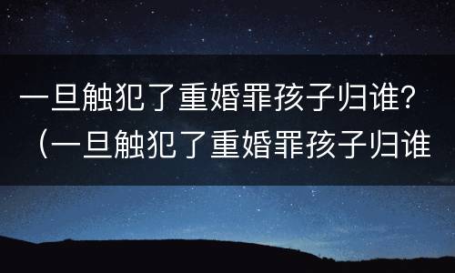 一旦触犯了重婚罪孩子归谁？（一旦触犯了重婚罪孩子归谁管）
