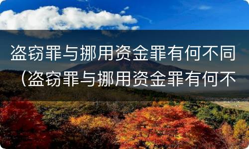 盗窃罪与挪用资金罪有何不同（盗窃罪与挪用资金罪有何不同呢）
