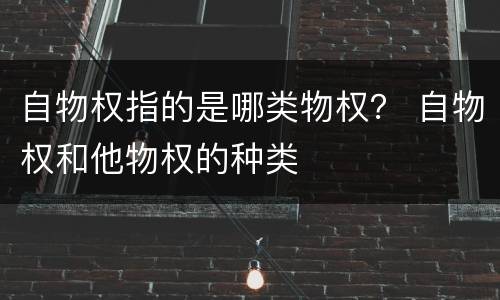 自物权指的是哪类物权？ 自物权和他物权的种类