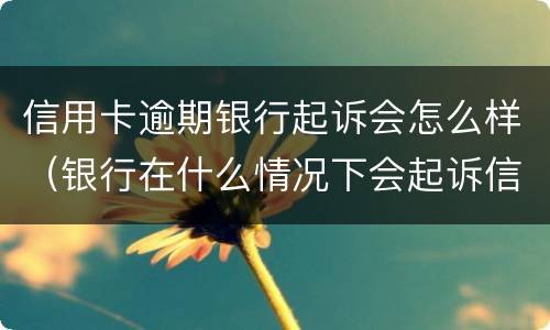 信用卡逾期银行起诉会怎么样（银行在什么情况下会起诉信用卡逾期人员）