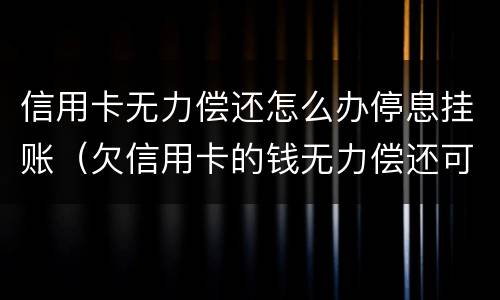 信用卡无力偿还怎么办停息挂账（欠信用卡的钱无力偿还可以办理停息挂账吗）
