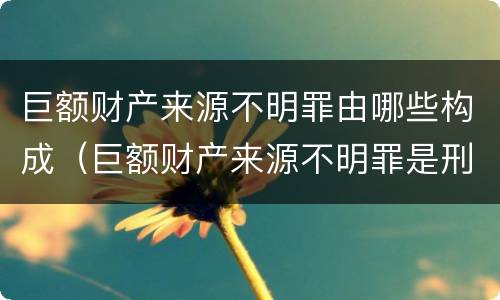 巨额财产来源不明罪由哪些构成（巨额财产来源不明罪是刑法哪一条）