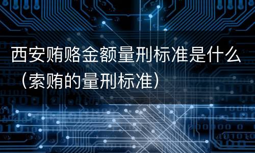 西安贿赂金额量刑标准是什么（索贿的量刑标准）