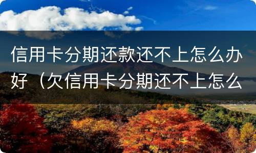 信用卡分期还款还不上怎么办好（欠信用卡分期还不上怎么办）