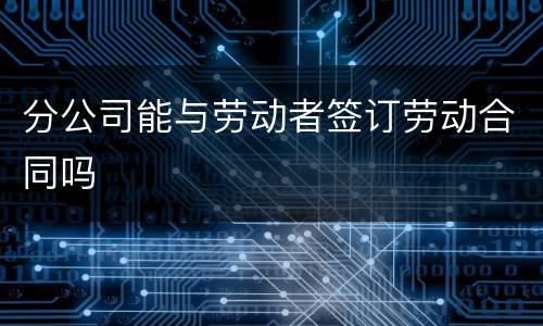 分公司能与劳动者签订劳动合同吗
