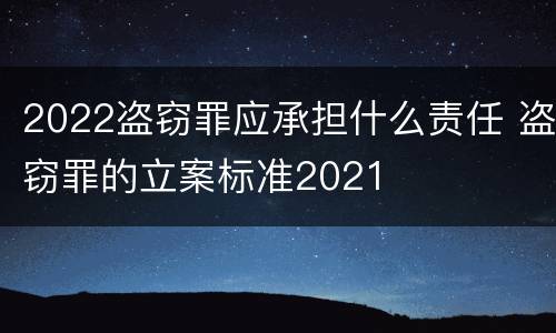 2022盗窃罪应承担什么责任 盗窃罪的立案标准2021