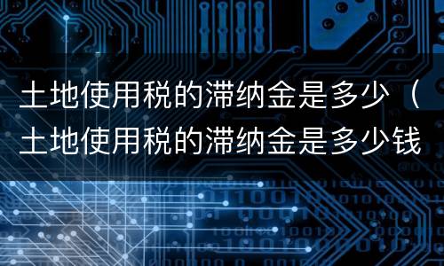 土地使用税的滞纳金是多少（土地使用税的滞纳金是多少钱一个月）