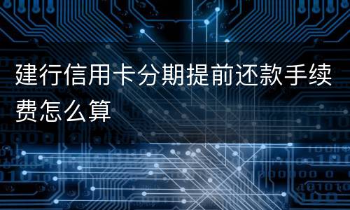 建行信用卡分期提前还款手续费怎么算