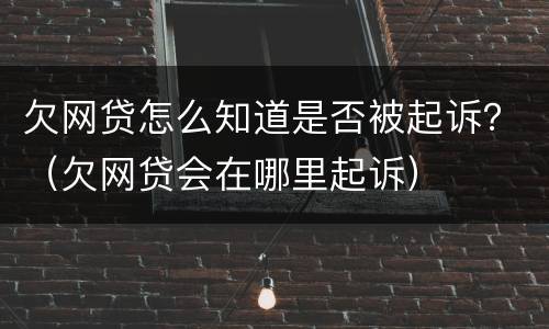 欠网贷怎么知道是否被起诉？（欠网贷会在哪里起诉）