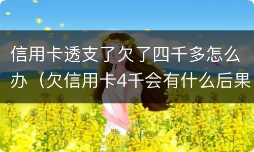 信用卡透支了欠了四千多怎么办（欠信用卡4千会有什么后果）