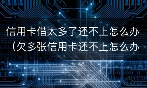 信用卡借太多了还不上怎么办（欠多张信用卡还不上怎么办）