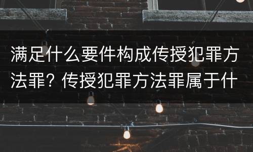 满足什么要件构成传授犯罪方法罪? 传授犯罪方法罪属于什么罪