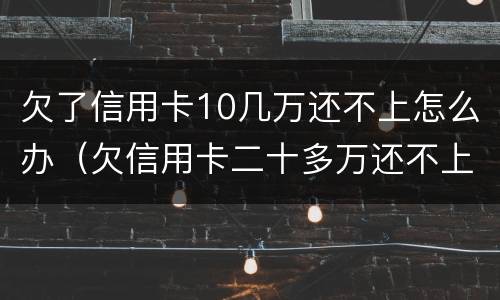 欠了信用卡10几万还不上怎么办（欠信用卡二十多万还不上怎么办）