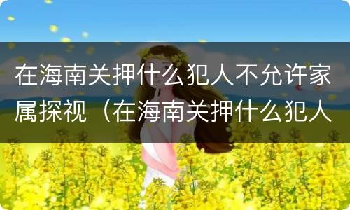 在海南关押什么犯人不允许家属探视（在海南关押什么犯人不允许家属探视呢）