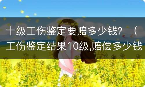 十级工伤鉴定要赔多少钱？（工伤鉴定结果10级,赔偿多少钱）