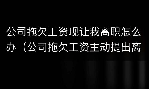 公司拖欠工资现让我离职怎么办（公司拖欠工资主动提出离职是否有补偿）