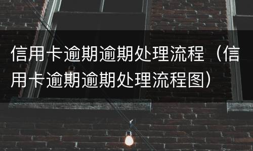 信用卡逾期逾期处理流程（信用卡逾期逾期处理流程图）