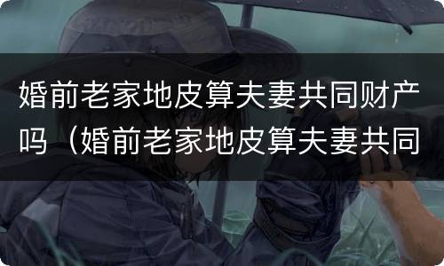 婚前老家地皮算夫妻共同财产吗（婚前老家地皮算夫妻共同财产吗怎么分）