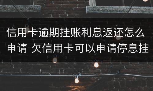 信用卡逾期挂账利息返还怎么申请 欠信用卡可以申请停息挂账吗