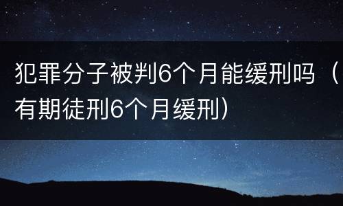 犯罪分子被判6个月能缓刑吗（有期徒刑6个月缓刑）