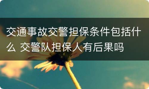 交通事故交警担保条件包括什么 交警队担保人有后果吗