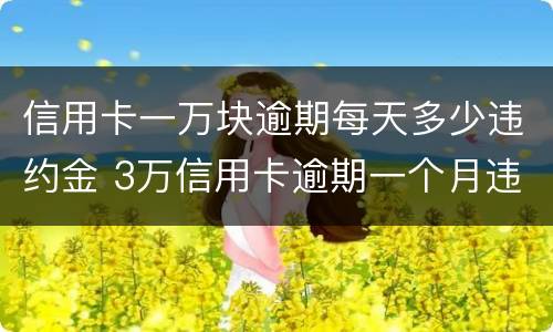 信用卡一万块逾期每天多少违约金 3万信用卡逾期一个月违约金多少