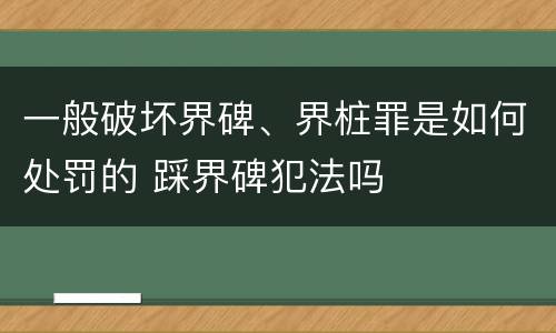 一般破坏界碑、界桩罪是如何处罚的 踩界碑犯法吗