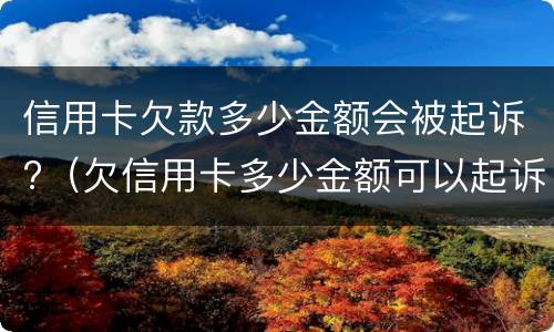 信用卡欠款多少金额会被起诉?（欠信用卡多少金额可以起诉）