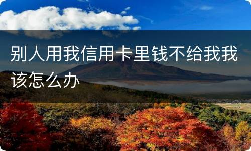 别人用我信用卡里钱不给我我该怎么办